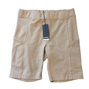 Monrow tan stretch-cotton jersey shorts